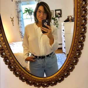 Vintage white button up blouse